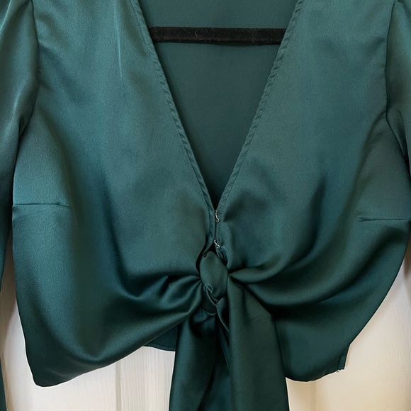 Teal Wrap Top - Picture 4 of 4